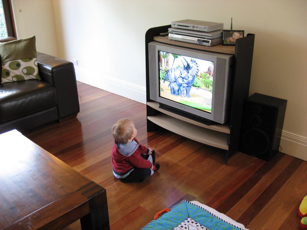 ребенок смотрит телевизор фото